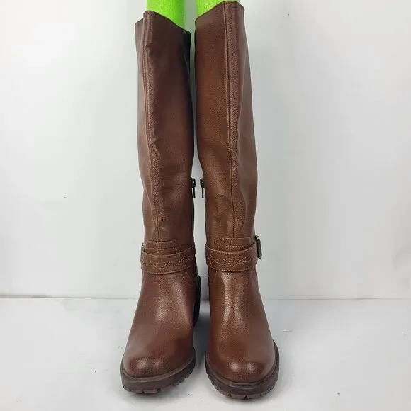 ZODIAC Georgia Round Toe Block Heel Zip-Up Riding Boot 6 M